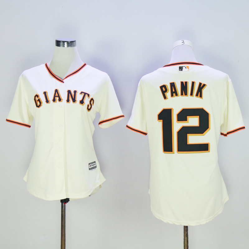 Women San Francisco Giants #12 Panik Cream MLB Jerseys